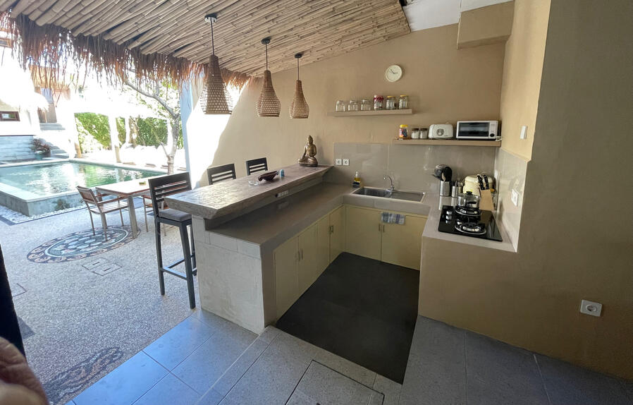 Shared Kitchen & Dining Kitchen area at Nomads Home Bali